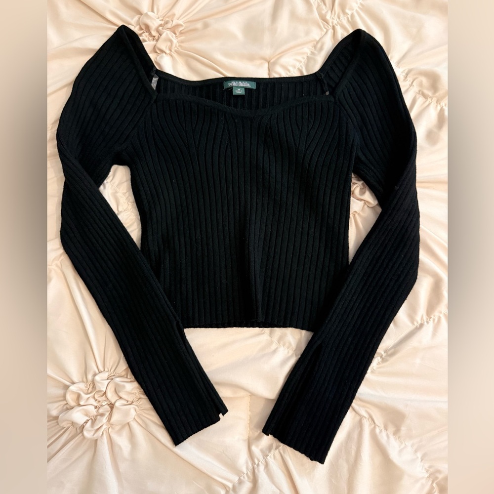 wild fable black ribbed sweater